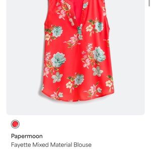 Papermoon Vibrant Red Floral Blouse